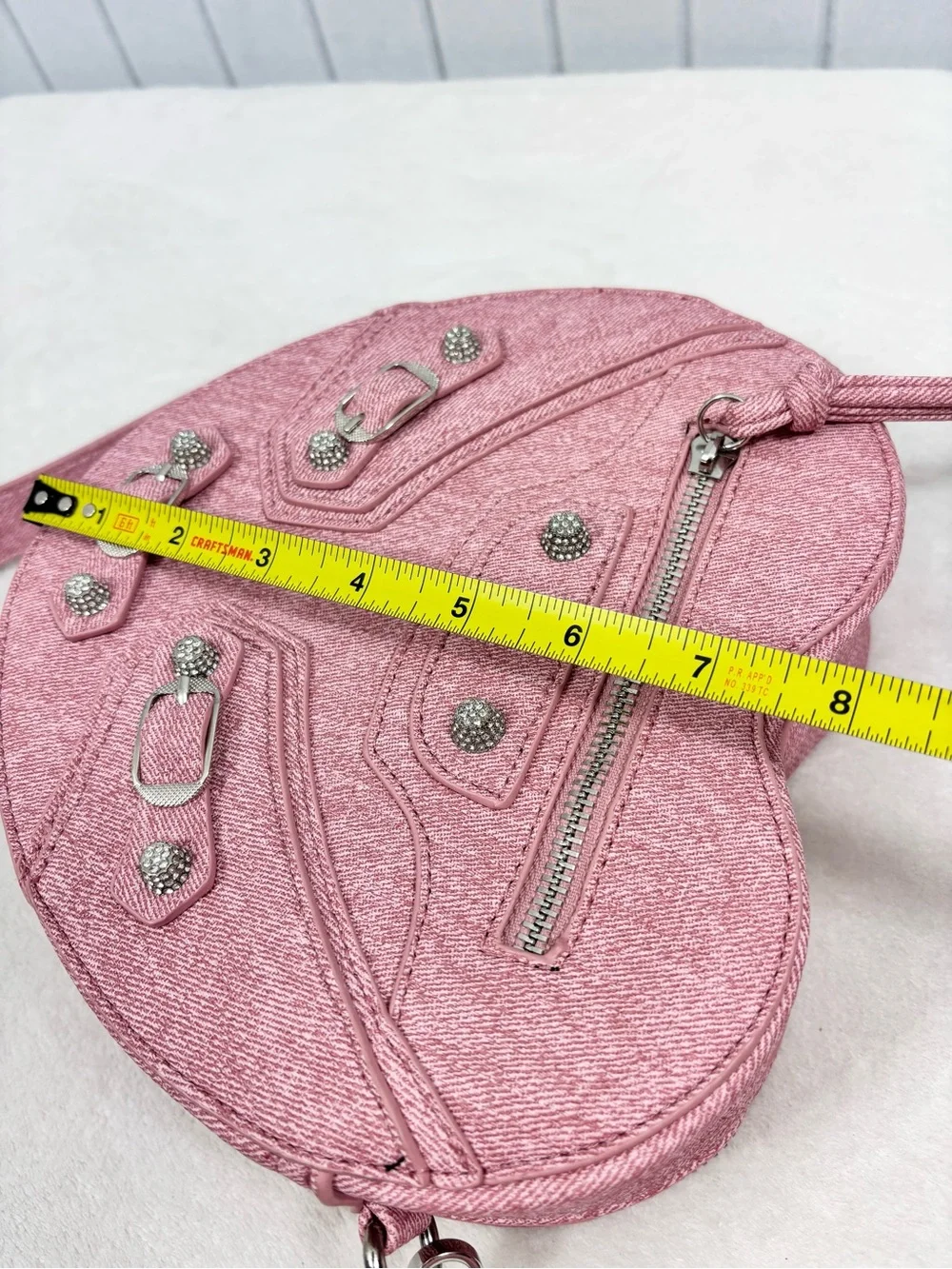 Le Miel Pink Heart Crossbody Bag Studded Buckle Y2K  Purse